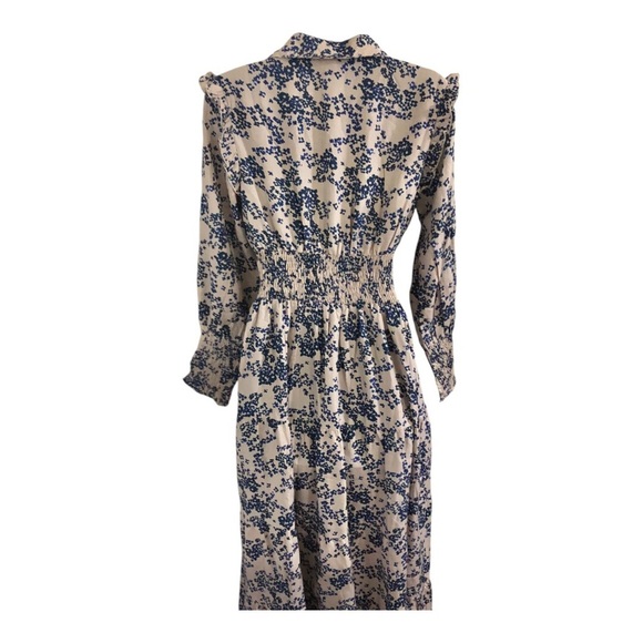 Anthropologie Boemo blue floral ruffled shoulder button front maxi dress size S - Picture 13 of 17